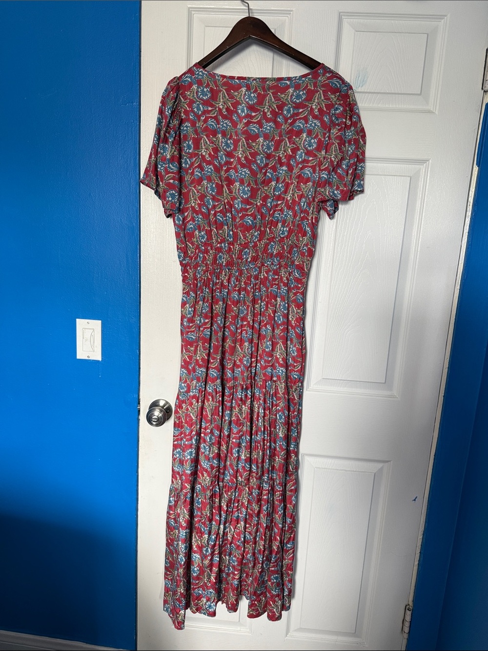 Natural Life Floral Red V-Neck Maxi Dress - - Picture 3 of 5